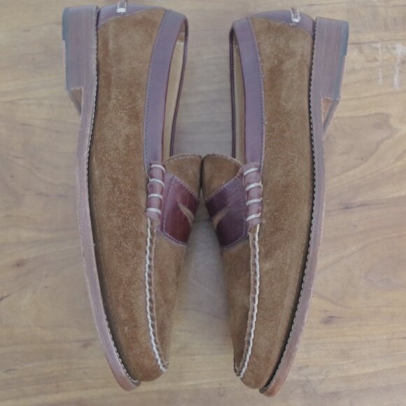 EUC HS Trask Suede and Smooth Leather Two Tone Penny Loafers 13 main image 8